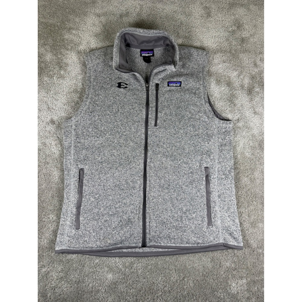 Patagonia Better Sweater Vest Mens XL Grey Full Zip Fleece 25882 E Logo Heather